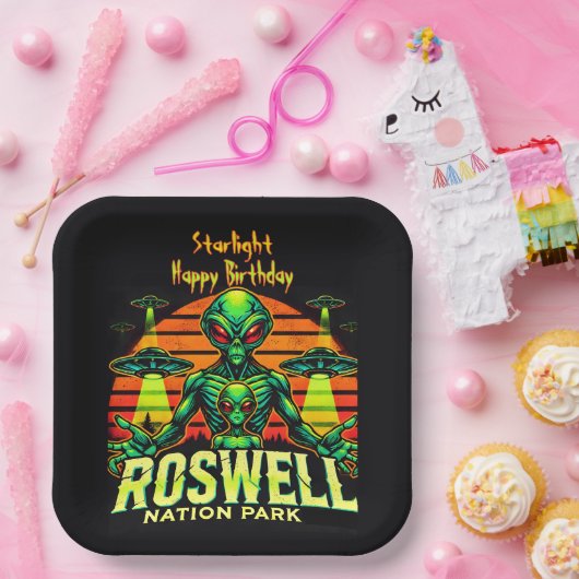 Roswell's Cosmic Getaway erwartet Sie! Pappteller (Party)