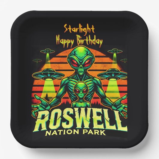 Roswell's Cosmic Getaway erwartet Sie! Pappteller (Vorderseite)
