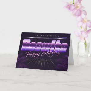 Roswita Name Vorname lila retro Karte Geburtstag
