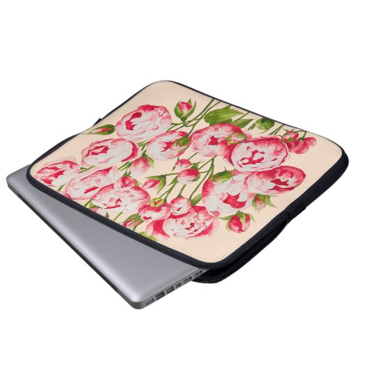 Rosy Abundance auf einem Laptop-Sieb Laptopschutzhülle (Vorne Knopf)