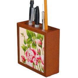 Rosy Abundance auf einem Schreibtisch Organisator Stifthalter