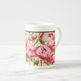 Rosy Abundance auf einer Knochen-China-Tasse Porzellantasse