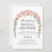 Rosy Arch Minimal Bridal Dusche Einladung (Vorderseite)