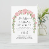Rosy Arch Minimal Bridal Dusche Einladung (Stehend Vorderseite)