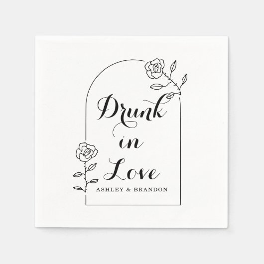 Rosy Arch Minimal Wedding Napkins Serviette (Vorderseite)