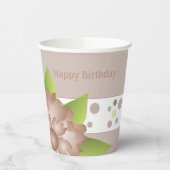 Rosy Beige Floral Pappbecher (Links)