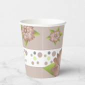 Rosy Beige Floral Pappbecher (Rechts)