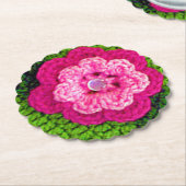 Rosy Blume Designer Crochet Print Extravagant wied Untersetzer (angewinkelt)