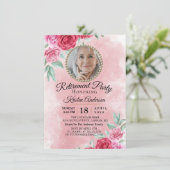 Rosy Blush Beautiful Ruhestand Party Einladung (Stehend Vorderseite)