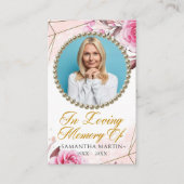 Rosy Blush Custom Foto Beerdigungskarte Visitenkarte (Vorderseite)