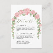 Rosy Blush Wedding Details Eintrittskarte Begleitkarte (Vorderseite)