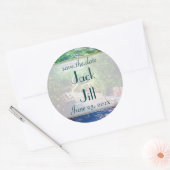 Rosy Bower WEDDING Save the Date Runder Aufkleber (Umschlag)