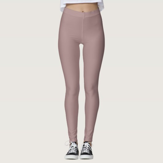 Rosy Brown Color Solid Elegant Leggings (Vorderseite)