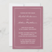 Rosy Brown Mulberry Pink Hochzeitseinladungen (Vorderseite)