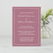 Rosy Brown Mulberry Pink Hochzeitseinladungen (Stehend Vorderseite)