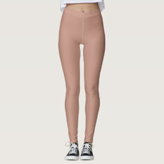 Rosy Brown Solid Schlicht Color Leggings
