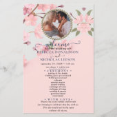 Rosy Chic Foto Custom Wedding Programm (Vorderseite)