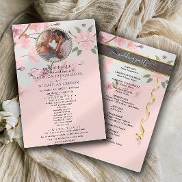 Rosy Chic Foto Custom Wedding Programm