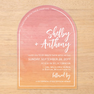 Rosy Dawn Arch Frame Wedding Acryleinladungen