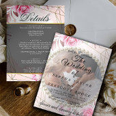 Rosy Elegant Vellum Overlay Einladung zur Hochzeit