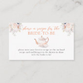Rosy Floral Brautparty Gemeinsames Rezept Begleitkarte (Vorderseite)