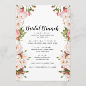 Rosy Floral Chic Bridal Brunch Menü Menükarte (Vorderseite)