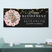Rosy Floral Custom Foto Retirement Party Banner (Messe)