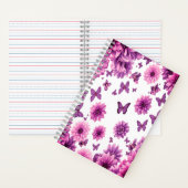 Rosy Floral Notebook Rosa Blume Journal Notizblock (Innen)