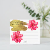 Rosy Floral Share a Memory Beerdigung Card (Stehend Vorderseite)