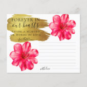 Rosy Floral Share a Memory Beerdigung Card (Vorderseite)