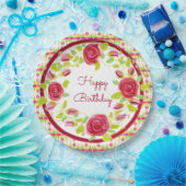 Rosy Floral Stylish Pappteller (Party)