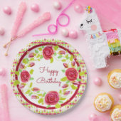 Rosy Floral Stylish Pappteller (Party)