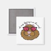 Rosy Glasses Optimistic Groundhog Magnet (Vorderseite/Rückseite)