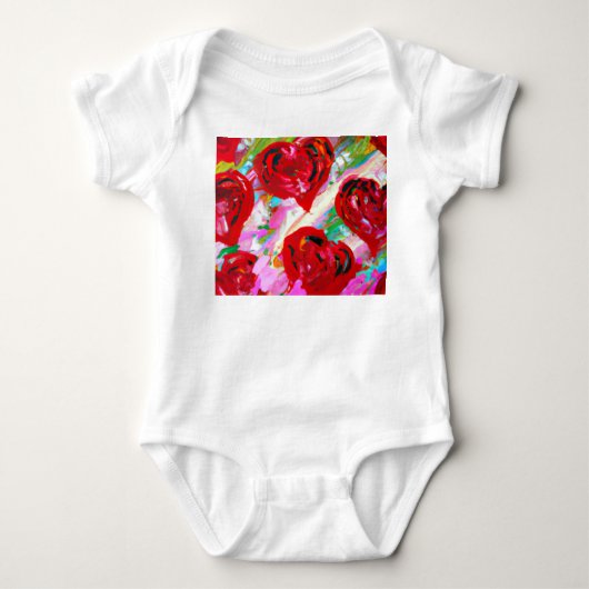 Rosy Hearts Baby Strampler (Vorderseite)