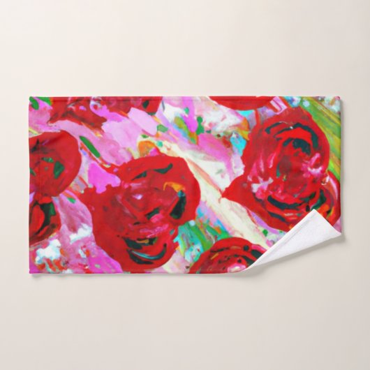 Rosy Hearts Badhandtuch Set (Handtuch)