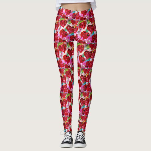 Rosy Hearts Leggings (Vorderseite)