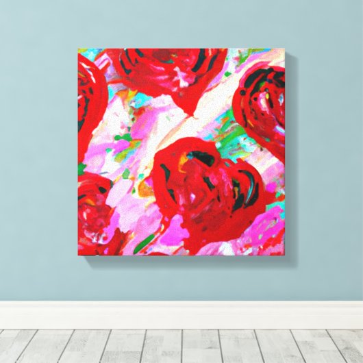 Rosy Hearts Leinwanddruck (Insitu (Holzboden))
