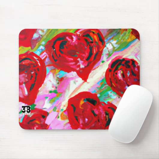 Rosy Hearts Mousepad (Mit Mouse)