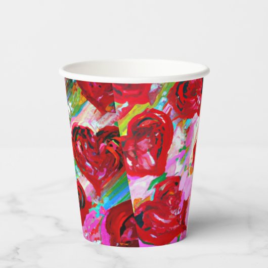 Rosy Hearts Pappbecher (Rückseite)