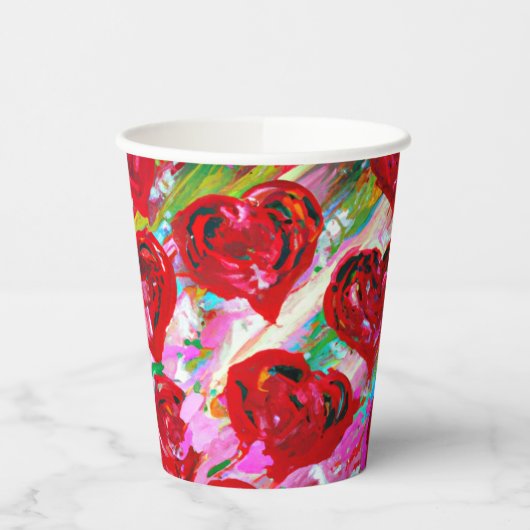 Rosy Hearts Pappbecher (Links)