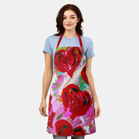 Rosy Hearts Schürze (Getragen)