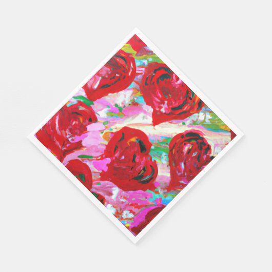 Rosy Hearts Serviette (Ecke)