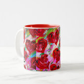 Rosy Hearts Zweifarbige Tasse (Vorderseite Links)