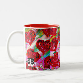 Rosy Hearts Zweifarbige Tasse