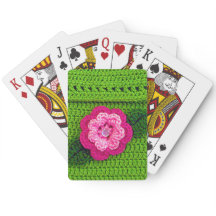 Rosy Hot Pink Blume Cool Spring Green Crochet