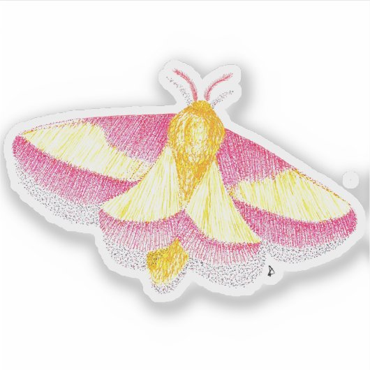 Rosy Maple Moth Aufkleber (Vorderseite)