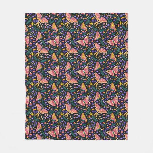 Rosy Maple Moth Blanket Fleecedecke (Vorderseite)