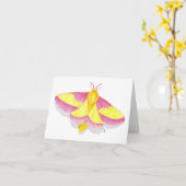 Rosy Maple Moth Karte (Gelbe Blume)