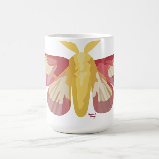 Rosy Maple Moth Sticker Kaffeetasse (Mittel)