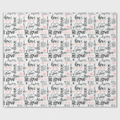 Rosy Midnight Liebe Valentine Wrapping Paper Geschenkpapier (Flach)